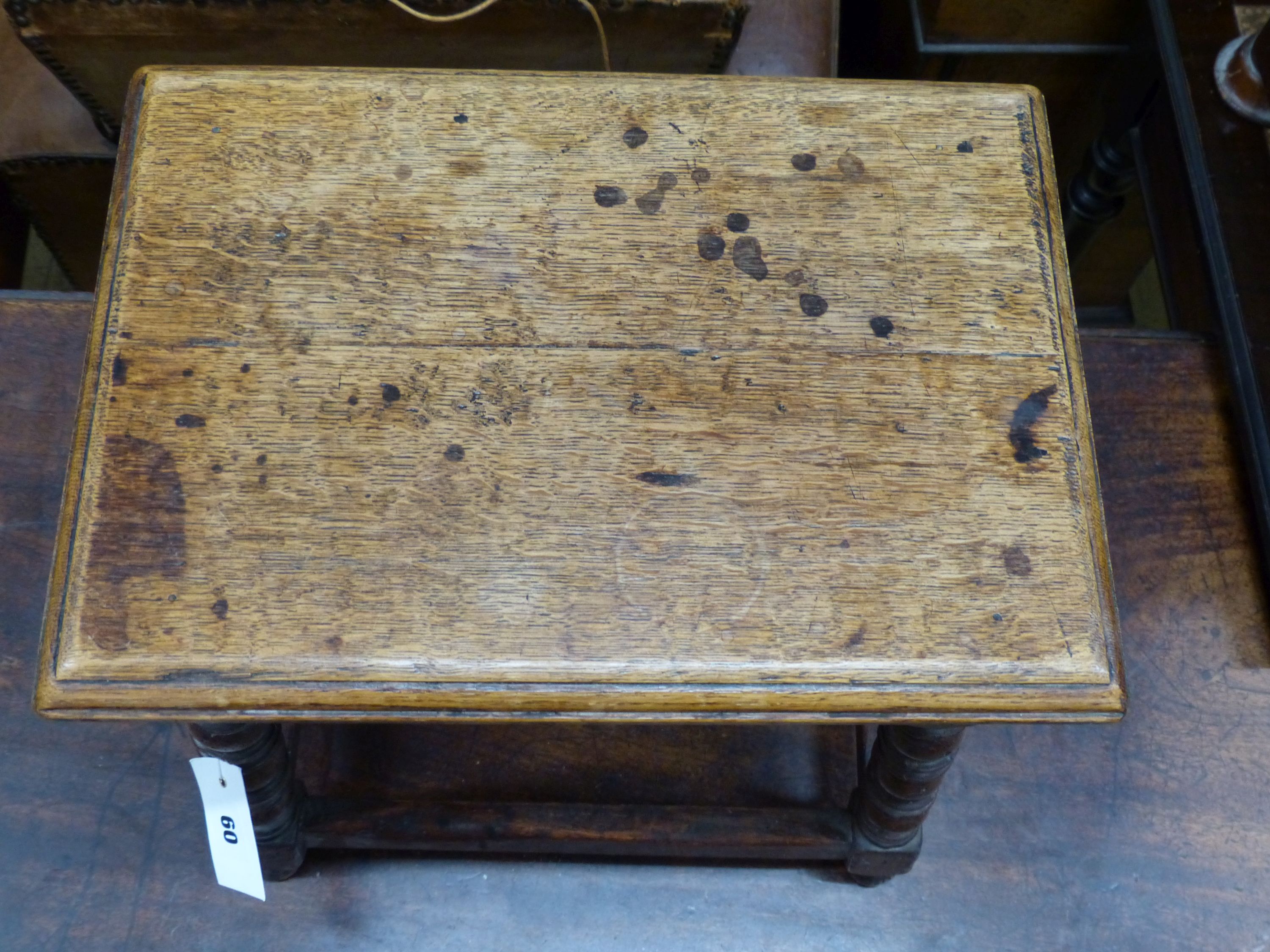 A 17th century style oak joint stool